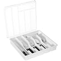 Lifewit Silverware Organizer with Lid, Covered Utensil Tray, 12.6x11.8