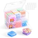 Lifewit Small Bead Organizers with Anti-Tipping Divided Base, 32 Pieces Plastic Craft Storage Box with Hinged Lid and Labels, Mini Clear Sorting Case for Jewelry, Diamonds, Bracelets, Seeds, Screws