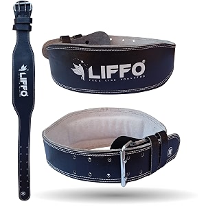 liffo genuine and pure leather weight lifting belt body fitness gym back support for heavy lifting belt medium