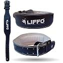 Liffo Genuine and Pure Leather Weight Lifting Belt Body Fitness Gym Back Support for Heavy Lifting Belt (XL)