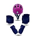 Liffo® Kids Protective Skating Gear Set for Roller Skating, Skateboarding &amp; Cycling |for Kids 5 to 16 Years Knee and Elbow Pads Wrist Guards Set (HSG-01) (Pink, L)