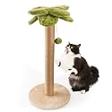 LIFLIX Cat Scratching Post Palm Tree Shape, Sturdy 34 inches Tall Sisal Scratch Post with Interactive Dangling Ball, Cute Cat Scratcher for Indoor Cats