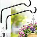 Lifyzoon Plant Hanger Brackets, 12 Inch 2-Pack Metal Hanging Wall Hooks