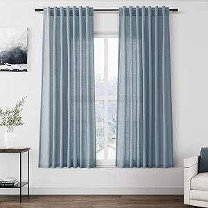 Light Blue Linen Curtains 63 Inches Long