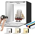 Light Box Photography 20"x20" with 160LED Lights and 4 Color Backdrops Photo Box with Lights, Foldable Light Box with Adjustable Brightness, 3000-6500K Dimmable Portable Picture Box Shooting