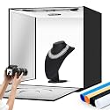 Light Box Photography 24"x24" with 120LED Lights and 4 Color Backdrops Photo Box with Lights, Foldable Light Box with Adjustable Brightness, 6000-6500K Dimmable Portable Picture Box Shooting