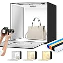 Light Box Photography 24"x24" with 240LED Lights and 4 Color Backdrops Photo Box with Lights, Foldable Light Box with Adjustable Brightness, 3000-6500K Dimmable Portable Picture Box Shooting