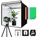 Light Box with Tripod Stand, 20"x20" Upgraded LightBox with 3 Stepless Dimming Light Boards (CRI ≥95) 243 Light Beads, Shooting Tent kit with 6 PVC Backdrops.Photo Studio Light Box for Photography