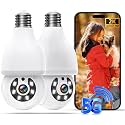 Light Bulb Security Camera, 2K Light Bulb Camera Outdoor Wireless, 5G WiFi Lightbulb Cameras for Home Security, Human Detection Tracking & Alerts, Color Night Vision, 2-Way Talk, House Cam for Porch
