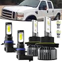 Light Bulbs Fit For Ford F250 F350 F450 F550 Super Duty 2005-2022,Hi Lo Dual Beam fog light,High Performance lights Bulb Combo,T10 License Plate Light,6-Pack