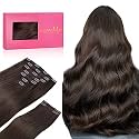 Light Dark Brown (2A) Clip in Hair Extensions (150g)