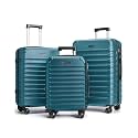LIGHT FLIGHT Luggage Sets 3 Pcs Suitcase with Wheels,20"/24"/28", Teal Blue