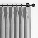 Light Grey Blackout Double Layer Thick Linen 84 Inch Curtains 2 Panels Set for Sliding Glass Doors, Memory Trained Pinch Pleated Noise Reducing Insulated Farmhouse Windows Curtain 40"W x 84"L Length