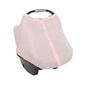 Little Unicorn Baby Car Seat Canopy | Soft &amp; Breathable Muslin Fabric | Magnetic Closure Cover &amp; Universal Fit | for Protection &amp; Privacy | Nursing Cover (Light Pink)