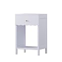 Light Purple Nightstand with Drawer and Open Shelf, Scalloped Edge Modern Bedside Table, Minimalist Bedroom Side Table for Small Spaces, Sturdy Engineered Wood Furniture