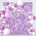 Light Purple Sequin Backdrop Shimmer Wall Backdrop 6ftx6ft Photo Backdrops for Birthday Anniversary Wedding Engagement Decorations