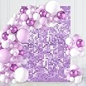 Light Purple Sequin Backdrop Shimmer Wall Backdrop 3ftx4ft Photo Backdrops for Birthday Anniversary Wedding Engagement Decorations
