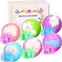 Light Up Bath Bombs with Surprise Inside, 4.23 oz XL Natural Gift Set 6