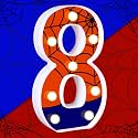 Light Up Numbers Sign - Happy Birthday Spider Decorations for Party Favors & Supplies (Number 8)