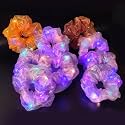 Light Up Scrunchies, Women Gifts Hair Ties Glow in the Dark Party Supplies Glow Sticks Party Favor Festival Rave Accessories for Neon Party, Fun Hair Scrunchies (9PCS-Purple Set)