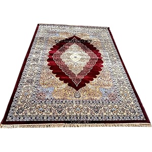light - weighted economical silk touch carpet approx 7 x 9 feet 210x270 cm