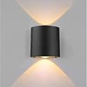Stainless Steel Wall Lights 10 Watts 2 Ray Oval Up Down Outdoor Led Wall Lights Waterproof Ip65 Exterior Wall Step Light Fixture Waterproof Lamp(Warm White,Black Body) 2 Way