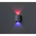Wall Lights 2 Watts 2 Ray Oval Up-Down Outdoor LED Outdoor Waterproof IP65 Exterior Wall Step Light Fixture Waterproof Lamp (Red Blue, Whitebody Body) 2 Way (Metal)