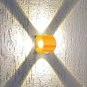 Wall Lights 4 -Side Pinewood Outdoor Lighting - Exterior Wall Light for Porch Patio Up Down Left Right Waterproof Light for Garden Terrace Courtyard Garage (4x3W - Diamond)