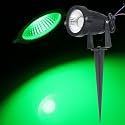 LIGHTAVERSE Wall Lights LED Outdoor Landscape Lighting Waterproof Spotlights LED 5W LED COB Landscape Spot Lights with Ground Spike Stand for Garden Trees Flags Pathway (Green)