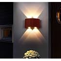 LIGHTAVERSE Wall Lights Modern LED Wall Lamp up Down Waterproof IP65 12W Teak Wood Shade Aluminum Casting Up Down 4 Way Outdoor Round LED Wall (Black, WARMWHITE Pack of 1) 4WAY