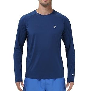 lightbare mens upf 50 uv sun protection lightweight long sleeve t-shirt quick dry for outdoor hiking running