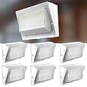 Lightdot 6 Pack 250W White LED Wall Pack Lights, Wall Mount Outdoor Exterior Lighting, 100-277V, 37500LM Dusk-to-Dawn, IP65 ETL, 70ft Coverage Area, Parking Lots, Building Exteriors, Yard/Warehouse