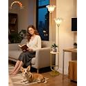 Lightdot Dimmable Flower Floor Lamp with Table for Living Room, Modern Mid Century Gold Metal Tall Standing Lamp with 5Lbs Heavy Base for Bedroom/Sofa Beside/Corner Decor (Bulb Included)