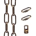 Lighting Pendant Chain, Heavy Duty Chai n for Light Fixture, Mirror or Picture Suspension Chain in Antique Brass Finish, Multiple Specifications (Antique Copper,36)