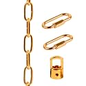 Lighting Pendant Chain, Heavy Duty Chain for Light Fixture, Mirror or Picture Suspension Chain in Antique Brass Finish, Multiple Specifications (Light Gold,80)