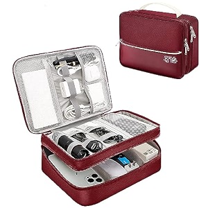 lightniing hammerz electronics accessories organizer bag universal travel gadget wires organizer bag for cables plug and more fits for pad phone charger hard disk dual layer maroon