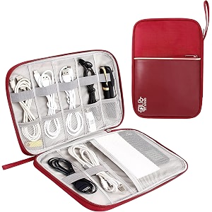 lightniing hammerz electronics accessories organizer bag universal travel gadget wires organizer bag for cables plug and more fits for pad phone charger hard disk slim shape maroon