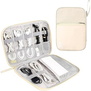 lightniing hammerz electronics accessories organizer bag universal travel gadget wires organizer bag for cables plug and more fits for pad phone charger hard disk slim shape beige