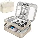 LIGHTNIING HAMMERZ Electronics Accessories Organizer Bag, Universal Travel Gadget Wires Organizer Bag for Cables, Plug and More, Fits for Pad Phone Charger Hard Disk (Dual Layer Beige)