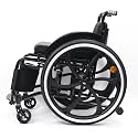 Lightweight All-Terrain Sports Wheelchair,Portable Folding Wheelchair for Adults,220Lbs Load Capacity(Black A,38cm/15in)