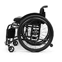 Lightweight All-Terrain Ultra Sports Wheelchair Foldable Adjustable Footrest and Seat Height, Handbrakes,Suitable for Teenagers, Adults, Seniors(Black,Seat Width 38cm/15in)