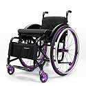 Lightweight All-Terrain Ultra Sports Wheelchair Foldable Adjustable Footrest and Seat Height, Handbrakes,Suitable for Teenagers, Adults, Seniors(Purple,Seat Width 38cm/15in)