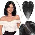 Lightweight Breathable 100% Human Hair Topper 11Inch 1B Natural Black
