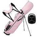 Lightweight Golf Stand Bag, 4-Way Full-Length Dividers, Holds Up to 10 Clubs, 3.7 lbs Golf Bag with Dual Straps & Stand for Driving Range, Par 3, and Standard Courses