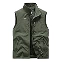 Lightweight Outdoor Vest Jacket for Men, Windbreaker for Golf, Safari, Travel, Fishing, Hiking