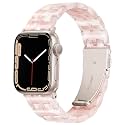 Lightweight Resin Band For Apple Watch Series 12 11 10 9 8 7 6 5 4 3 2 1 SE 3 2 Ultra 4 3 2, Fashion Adjustable Replacement Strap for iWatch Bands 38mm 40mm 41mm 42mm 44mm 45mm 46mm 49mm for Women Men