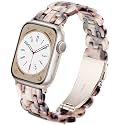 Lightweight Resin Band For Apple Watch Series 12 11 10 9 8 7 6 5 4 3 2 1 SE 3 2 Ultra 4 3 2, Fashion Adjustable Replacement Strap for iWatch Bands 38mm 40mm 41mm 42mm 44mm 45mm 46mm 49mm for Women Men