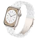 Lightweight Resin Band For Apple Watch Series 12 11 10 9 8 7 6 5 4 3 2 1 SE 3 2 Ultra 4 3 2, Fashion Adjustable Replacement Strap for iWatch Bands 38mm 40mm 41mm 42mm 44mm 45mm 46mm 49mm for Women Men
