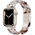 Lightweight Resin Band For Apple Watch Series 12 11 10 9 8 7 6 5 4 3 2 1 SE 3 2 Ultra 4 3 2, Fashion Adjustable Replacement Strap for iWatch Bands 38mm 40mm 41mm 42mm 44mm 45mm 46mm 49mm for Women Men