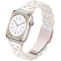 Lightweight Resin Band For Apple Watch Series 12 11 10 9 8 7 6 5 4 3 2 1 SE 3 2 Ultra 4 3 2, Fashion Adjustable Replacement Strap for iWatch Bands 38mm 40mm 41mm 42mm 44mm 45mm 46mm 49mm for Women Men